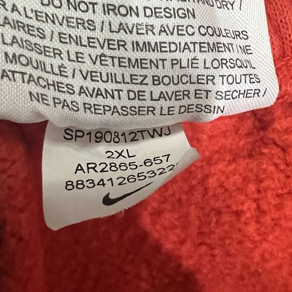 Nike Just Do It Men's Fleece Red Shorts with Pocket Size 2XL XXL  Cotton Blend - Picture 6 of 9